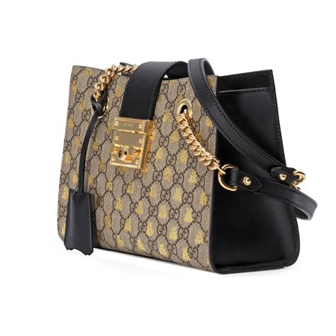 gucci padlock small gg bees shoulder bag|padlock small gg shoulder bag.